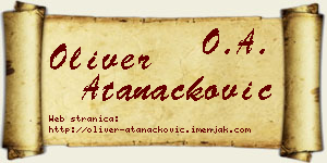 Oliver Atanacković vizit kartica